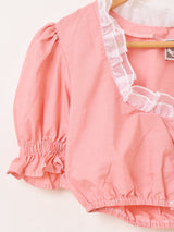 ヨーロッパ製 後染め クロップド チロルブラウス