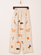 Emerald Motel パッチワーク刺繍 イージーパンツ