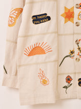 Emerald Motel パッチワーク刺繍 長袖 シャツジャケット