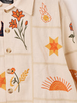 Emerald Motel パッチワーク刺繍 長袖 シャツジャケット