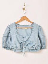 ヨーロッパ製 後染め クロップド チロルブラウス