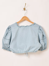 ヨーロッパ製 後染め クロップド チロルブラウス