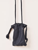 【4色展開】レザー 巾着 ミニショルダーバッグ