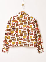 Emerald Motel 総柄 アンティークモチーフ 長袖 オープンカラーシャツ