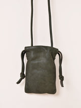 【4色展開】レザー 巾着 ミニショルダーバッグ