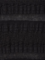 【2色展開】Meridian 半袖 タートルネック フリルレース カットソー