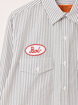 【2色展開】Backers ストライプ 長袖 ワークシャツ