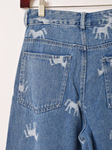 Elcamino 馬柄 デニムパンツ