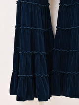 【3色展開】Meridian ベロア フリルヘム ロングパンツ