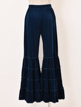 【3色展開】Meridian ベロア フリルヘム ロングパンツ