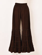 【3色展開】Meridian ベロア フリルヘム ロングパンツ