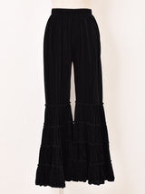 【3色展開】Meridian ベロア フリルヘム ロングパンツ