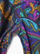 総柄 パフスリーブ 長袖ワンピース