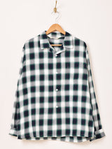 【3色展開】Backers 長袖 シャドウチェック オープンカラーシャツ