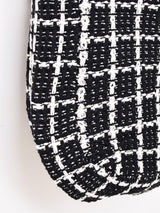 【2色展開】チェック柄 ニット トートバッグ