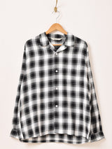 【3色展開】Backers 長袖 シャドウチェック オープンカラーシャツ