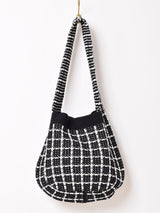 【2色展開】チェック柄 ニット トートバッグ