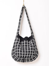 【2色展開】チェック柄 ニット トートバッグ