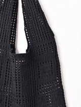 【3色展開】スクエアパターン クロシェ トートバッグ