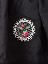 【4色展開】Meridian フラワー刺繍 フリルパンツ