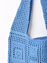 【3色展開】スクエアパターン クロシェ トートバッグ