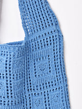 【3色展開】スクエアパターン クロシェ トートバッグ