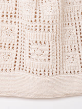 【3色展開】スクエアパターン クロシェ トートバッグ