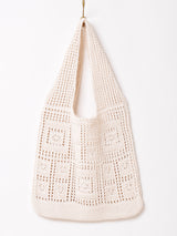 【3色展開】スクエアパターン クロシェ トートバッグ