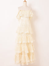 Made In USA 70's "GUNNE SAX" オフショルダー レース ロングドレス