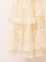 Made In USA 70's "GUNNE SAX" オフショルダー レース ロングドレス
