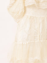 Made In USA 70's "GUNNE SAX" オフショルダー レース ロングドレス