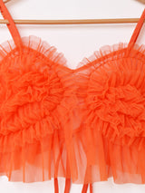 【4色展開】Meridian チュール フリル ビスチェ