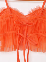 【4色展開】Meridian チュール フリル ビスチェ