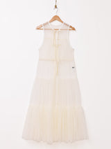 【5色展開】Meridian チュール フロントオープン ノースリーブワンピース