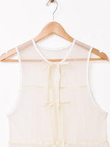 【5色展開】Meridian チュール フロントオープン ノースリーブワンピース