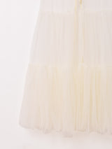 【5色展開】Meridian チュール フロントオープン ノースリーブワンピース