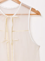 【5色展開】Meridian チュール フロントオープン ノースリーブワンピース