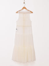 【5色展開】Meridian チュール フロントオープン ノースリーブワンピース