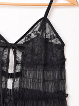 【6色展開】Meridian チュール フロントオープン キャミソールワンピース