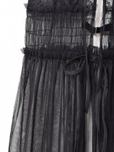 【6色展開】Meridian チュール フロントオープン キャミソールワンピース