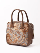 【3色展開】総柄 ゴブラン織り 2Way ハンドバッグ