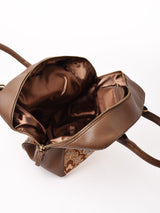 【3色展開】総柄 ゴブラン織り 2Way ハンドバッグ