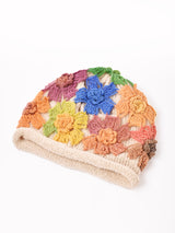 【2色展開】カラフルフラワー クロシェ ワッチキャップ