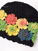 【2色展開】カラフルフラワー クロシェ ニットキャップ