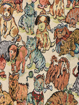 【2色展開】Meridian アニマル ゴブラン織り ショートジャケット 犬&猫柄