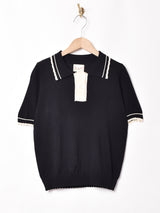 【3色展開】Elcamino ダブルボタン 半袖 ニットポロシャツ