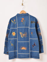 Emerald Motel パッチワーク刺繍 長袖 デニム シャツジャケット