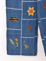 Emerald Motel パッチワーク刺繍 イージー デニムパンツ