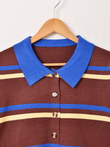 【2色展開】Meridian ボーダー柄 襟付き カーディガン