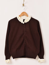 【3色展開】Meridian バイカラー フリル カーディガン